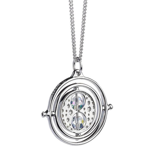 Harry Potter Sterling Silver Time Turner Crystal Necklace LKT Sport Time Turner spinning charm on a sterling silver necklace The charm is embellished with crystals Official licensed product Necklace approx 46cm (18in) Pendant approx 15mm x 15mm Presented