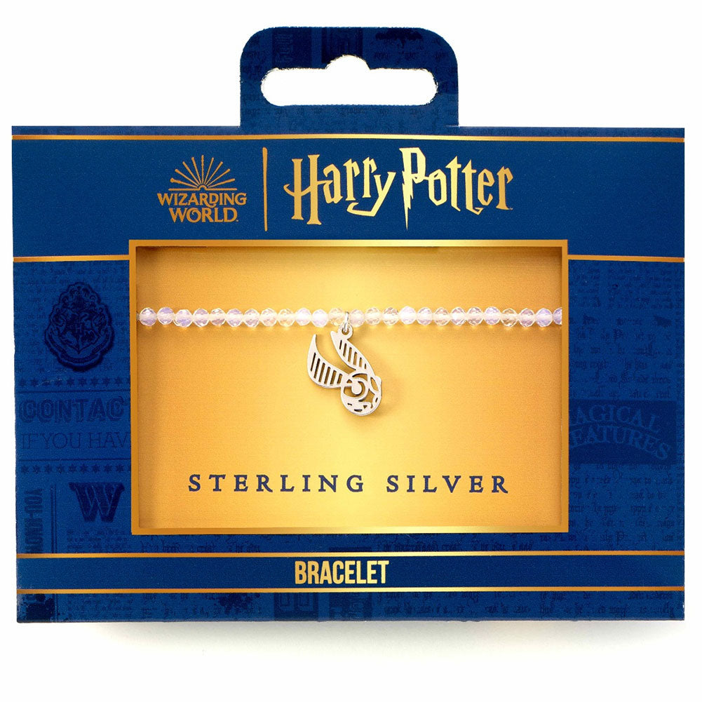 Harry Potter Stone Bracelet With Sterling Silver Golden Snitch Charm LKT Sport Entertainment>Movies>Harry Potter