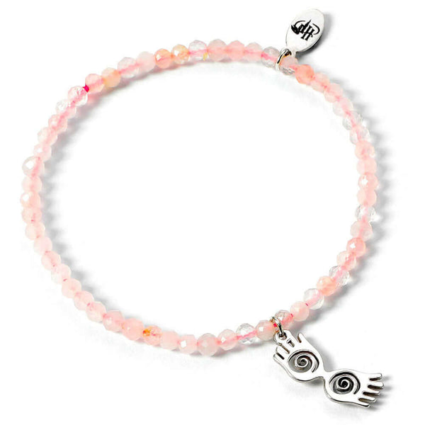 Harry Potter Stone Bracelet With Sterling Silver Luna Spectrespecs Charm LKT Sport Rose Quartz bracelet with a Luna Glasses sterling silver charmelasticated bracelet for an easy fitOfficial licensed productBracelet approx 18cm with a 5cm extender Bracelet