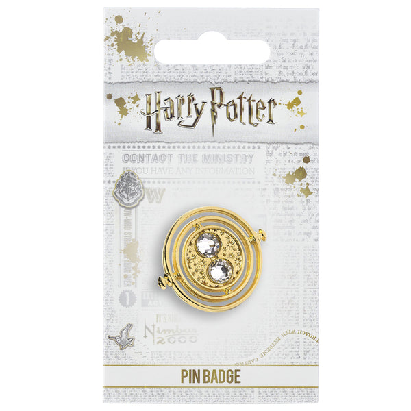 Harry Potter Time Turner Pin Badge LKT Sport Gold colour highly detailed enamel pin badge The Time Turner worn by Hermione Granger on a butterfly clasp fixing Official licensed product Approx 25mm x 20mm On a backing card Brooches & Lapel Pins