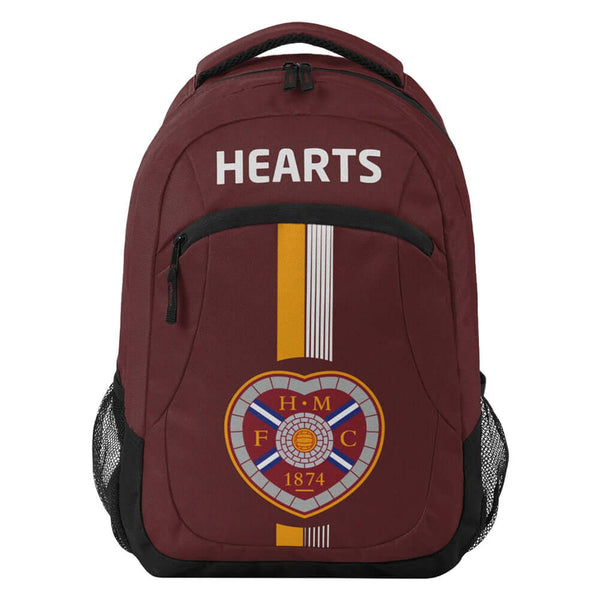 Hearts FC Ultra Action Backpack LKT Sport Ultra design backpack featuring Hearts club crestMain compartment has a large double zipped opening for easy accessInternal elasticated pouch and front zipped pocket2 mesh side pocketsOfficial licensed productAppr