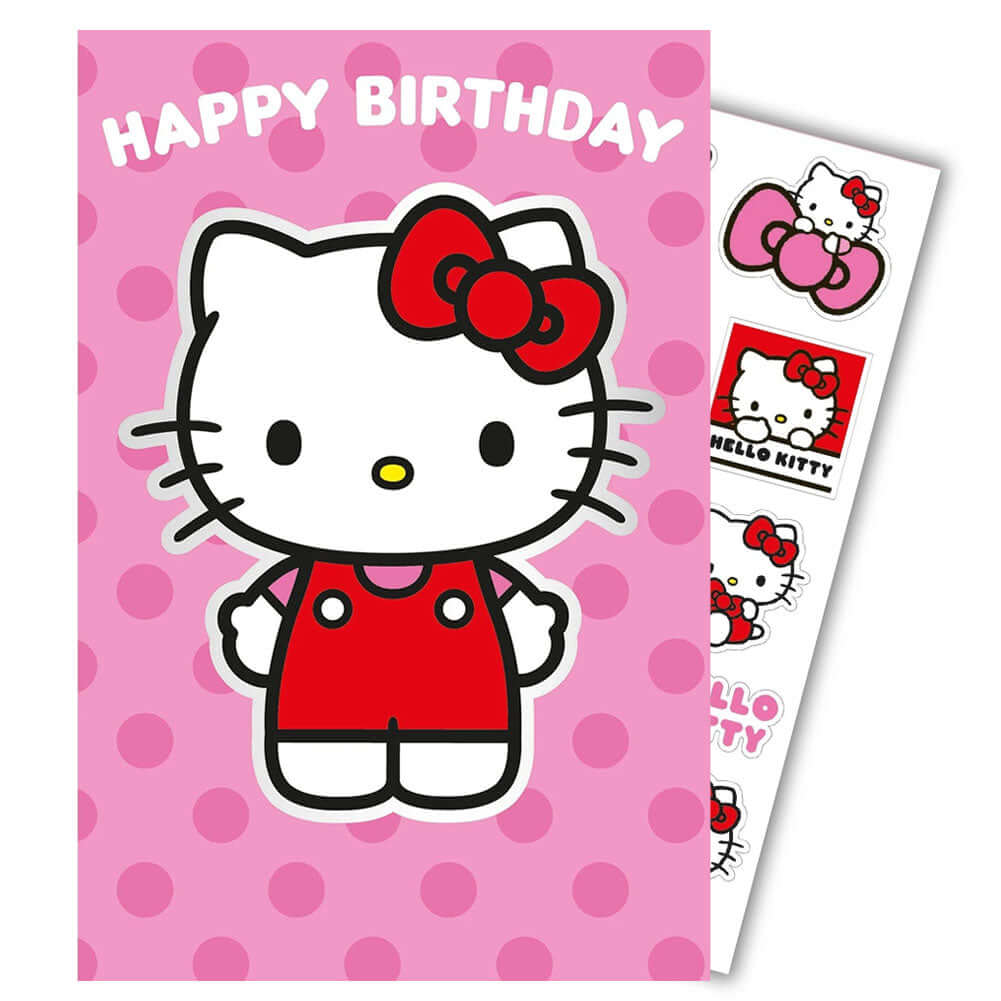 Hello Kitty Birthday Card With Stickers LKT Sport Entertainment>TV Series>Hello Kitty Greeting Cards