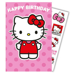 Hello Kitty Birthday Card With Stickers LKT Sport Entertainment>TV Series>Hello Kitty Greeting Cards