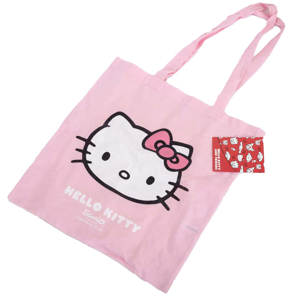 Hello Kitty Canvas Tote Bag LKT Sport Pastel pink tote bag featuring a large image of Hello Kitty on one sideMade from 100% Cotton canvas materialOfficial licensed productApprox 40cm x 37cm Tote Bags