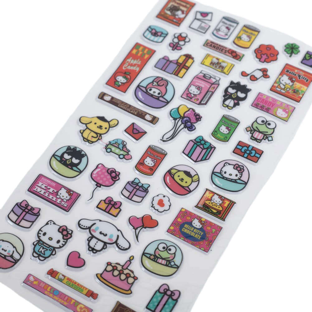 Hello Kitty & Friends Puffy Sticker Set LKT Sport Display card of assorted Hello Kitty and friends puff style stickers50 different character and icon stickersOfficial licensed productAssorted size stickers Puffy Decorative Stickers