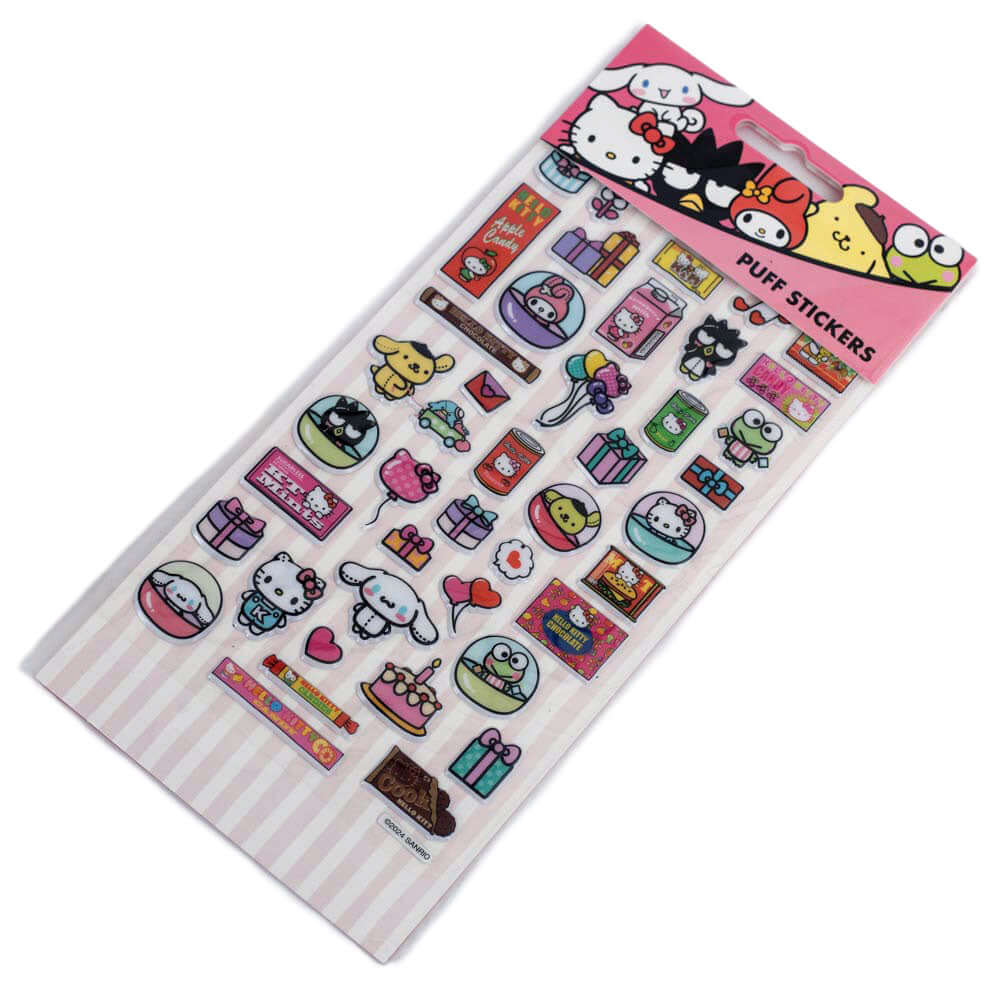 Hello Kitty & Friends Puffy Sticker Set LKT Sport Display card of assorted Hello Kitty and friends puff style stickers50 different character and icon stickersOfficial licensed productAssorted size stickers Puffy Decorative Stickers