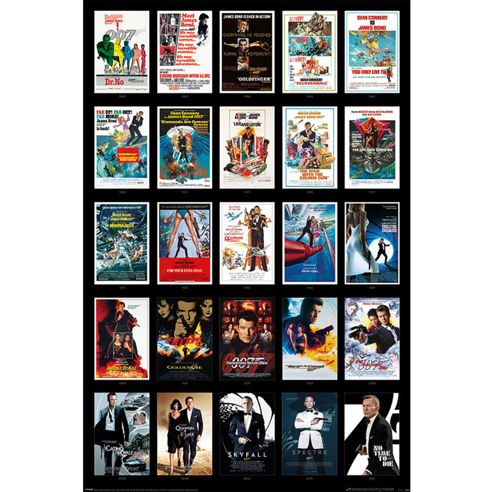 James Bond Poster 25 Films 290 LKT Sport Entertainment>Movies>James Bond Posters