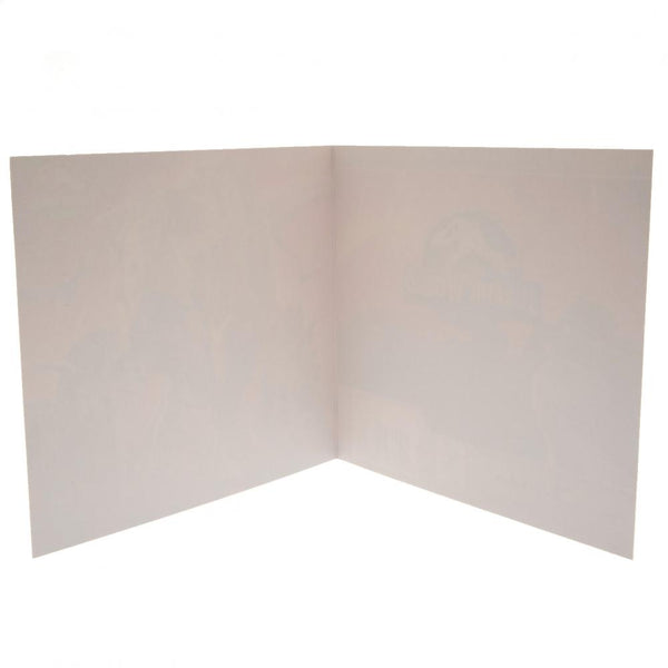Jurassic World Blank Card LKT Sport Colourful gloss finish birthday card Featuring dinosaur images Blank inside for your own message With a plain white envelope Official licensed product Approx 16cm x 16cm Greeting Cards