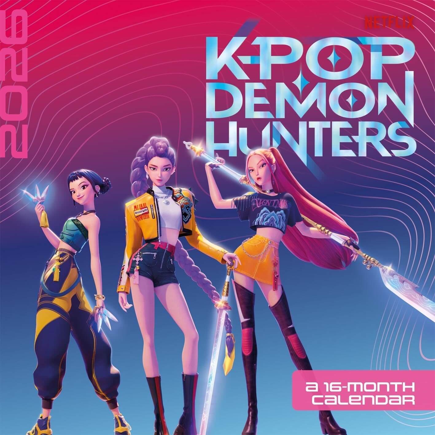 K-Pop Demon Hunters Huntrix Square Calendar 2026 LKT Sport Entertainment>Movies>K-POP Demon Hunters Wall Calendars