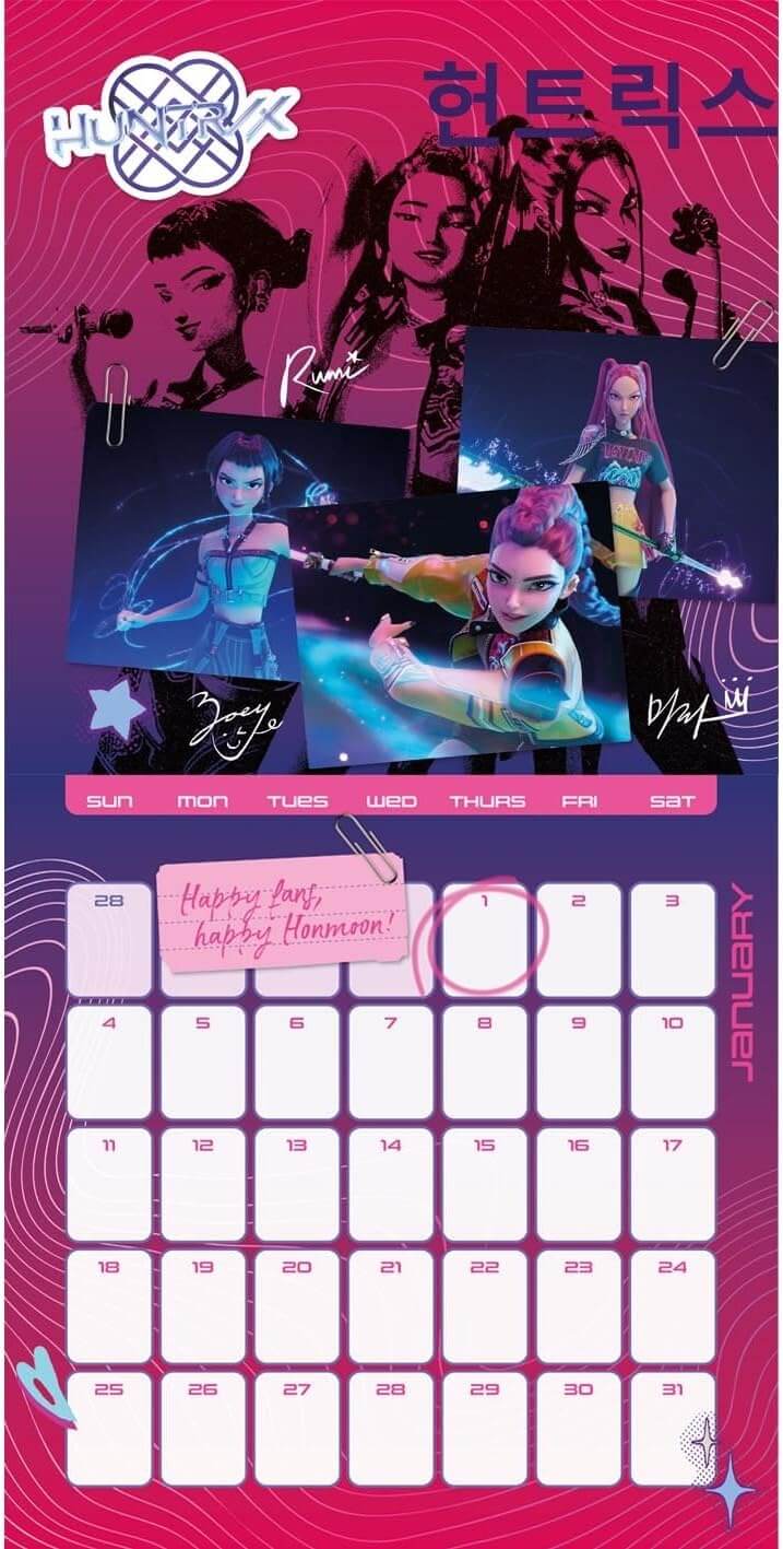 K-Pop Demon Hunters Huntrix Square Calendar 2026 LKT Sport Entertainment>Movies>K-POP Demon Hunters Wall Calendars