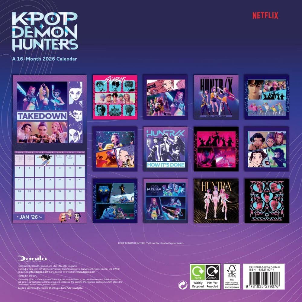 K-Pop Demon Hunters Square Calendar 2026 LKT Sport Entertainment>Movies>K-POP Demon Hunters Wall Calendars