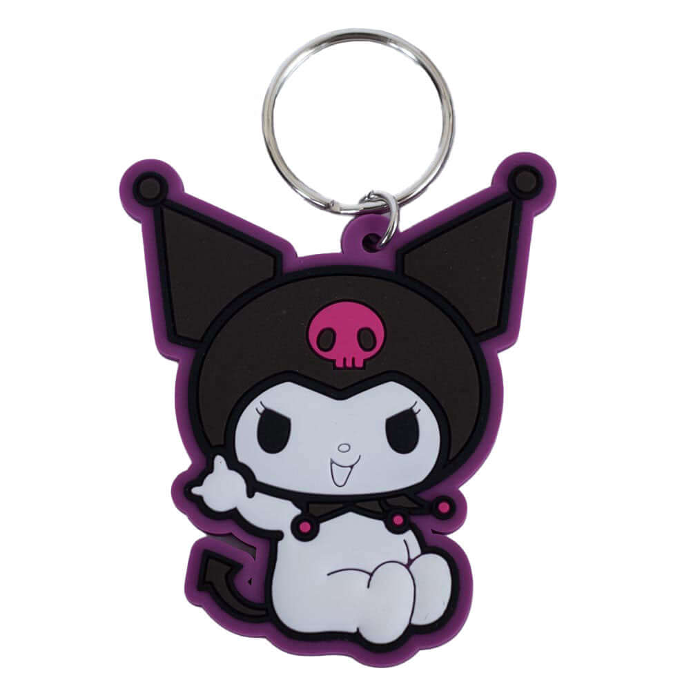 Kuromi Rocking PVC Keyring LKT Sport Soft, durable 5mm thick PVC Keyring with chain and split ringBright, colourful and highly detailedIdeal for attaching to keys, bags, belts and other itemsWipe cleanOfficial licensed productApprox 65mm x 55mm Keychains Main image