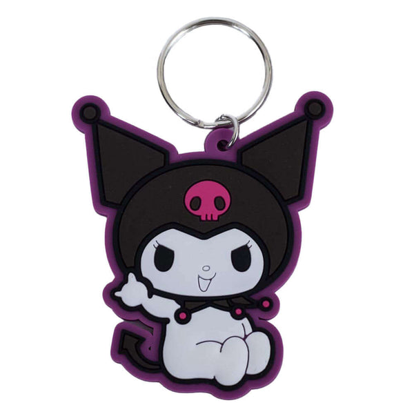 Kuromi Rocking PVC Keyring LKT Sport Soft, durable 5mm thick PVC Keyring with chain and split ringBright, colourful and highly detailedIdeal for attaching to keys, bags, belts and other itemsWipe cleanOfficial licensed productApprox 65mm x 55mm Keychains