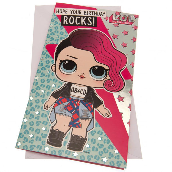 L.O.L. Surprise Birthday Card LKT Sport Colourful gloss finish birthday card Featuring Rocker Insides features Rocker and Diva and reads 'Have a Totally Amazing Day!' With a plain white envelope Official licensed product Approx 23cm x 12cm Greeting Cards