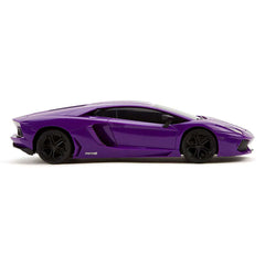 Lamborghini Aventador Radio Controlled Car 1:24 Scale Purple LKT Sport Comprehensive replica model true to the actual vehicle with outstanding detailing; rims, rubber tyres and a great paint finish.Working spring suspension system, adjustable front wheel