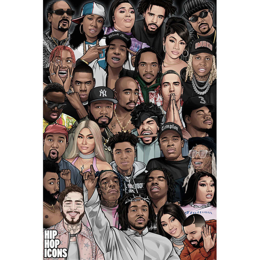 Legends Hip Hop Icons Poster 295 LKT Sport Rolled maxi posterFeaturing artwork of the legendary Hip Hop iconsHigh resolution artworkPrinted on 150gsm gloss paperOfficial licensed productApprox 61cm x 91cm Posters
