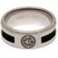 Leicester City FC Black Inlay Ring Small LKT Sport Stainless steel ring featuring a black rope insert Brushed satin finish and engraved with the Leicester crest Official licensed product Internal diameter approx 19mm Ring size R Presented in a gift box Ri