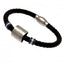 Leicester City FC Colour Ring Leather Bracelet LKT Sport Rope design bracelet made from genuine leather Black bracelet featuring stainless steel colour rings and an engraved club crest With a stainless steel magnetic clasp Official licensed product Approx