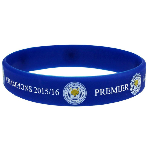 Leicester City FC Premier League Champions Silicone Wristband LKT Sport Vibrant royal blue silicone rubber wristband Features Premier League Champions 2015-16 text With full colour Leicester City club crest One size fits all Official licensed product Appr