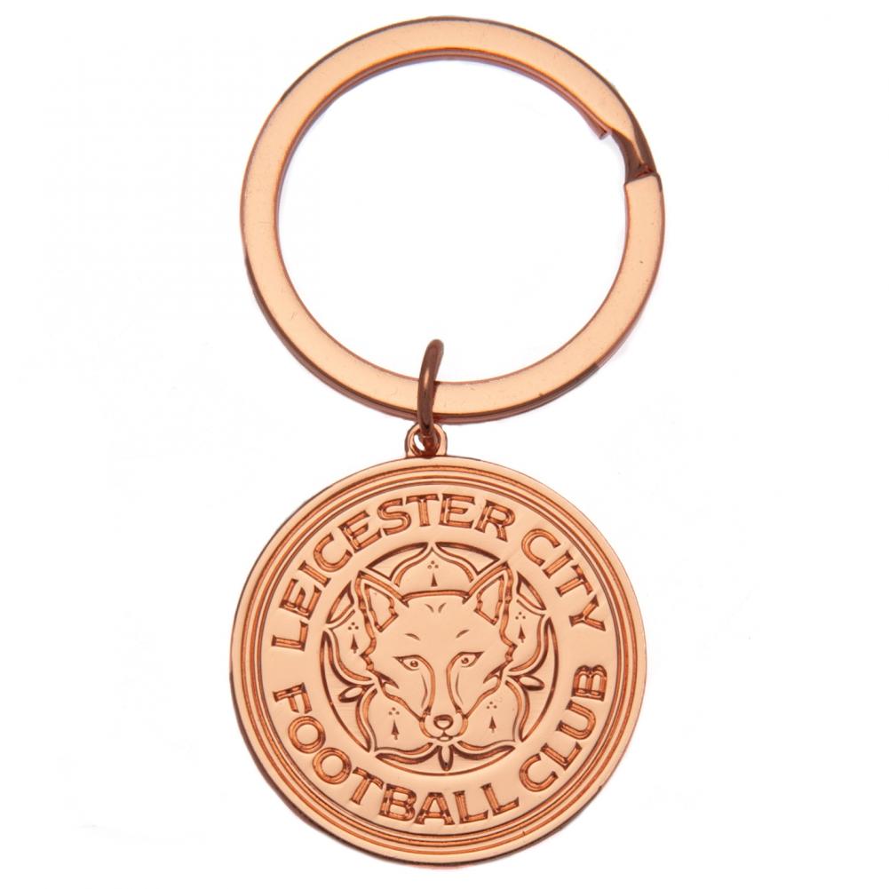 Leicester City FC Rose Gold Crest Keyring LKT Sport Football>Football League>Leicester City FC|Football>Premier League Keychains
