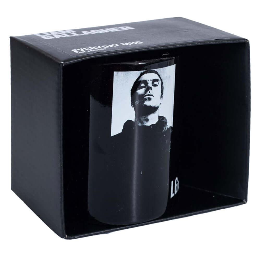 Liam Gallagher Mug LKT Sport Ceramic everyday coffee mugFeatures a black and white image of Liam Gallagher with the text 'RnR made in Manchester'Glazed kiln fired finish with black handleOfficial Licensed MerchandiseApprox 315ml (11oz)Approx 9cm tall, 8cm