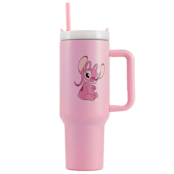 Lilo & Stitch Angel 40oz Tumbler LKT Sport Pastel pink Angel 40oz thermal tumbler, ideal for all Lilo & Stitch fans of all agesKeep your drinks hot or cold for hours with double-walled insulationIncludes a soft grip handle for extra comfortWith a sturdy d