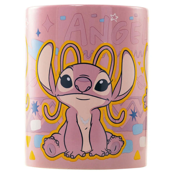 Lilo & Stitch Fuzzy Angel Mug LKT Sport Enjoy your drink with a touch of cuteness... this mug combines unique design along with a removable fluffy cover for added comfortThis pink pastel mug includes images of Angel dancing with her name across the topThe