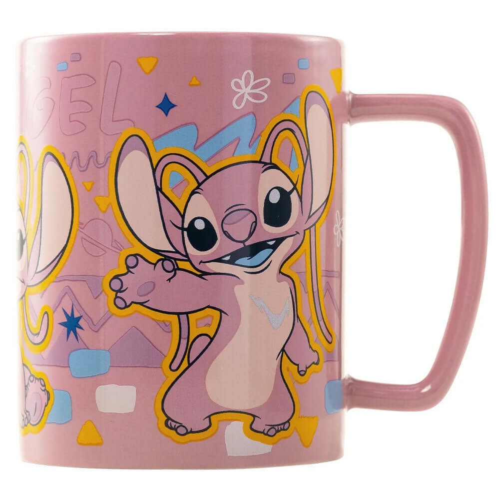 Lilo & Stitch Fuzzy Angel Mug LKT Sport Enjoy your drink with a touch of cuteness... this mug combines unique design along with a removable fluffy cover for added comfortThis pink pastel mug includes images of Angel dancing with her name across the topThe