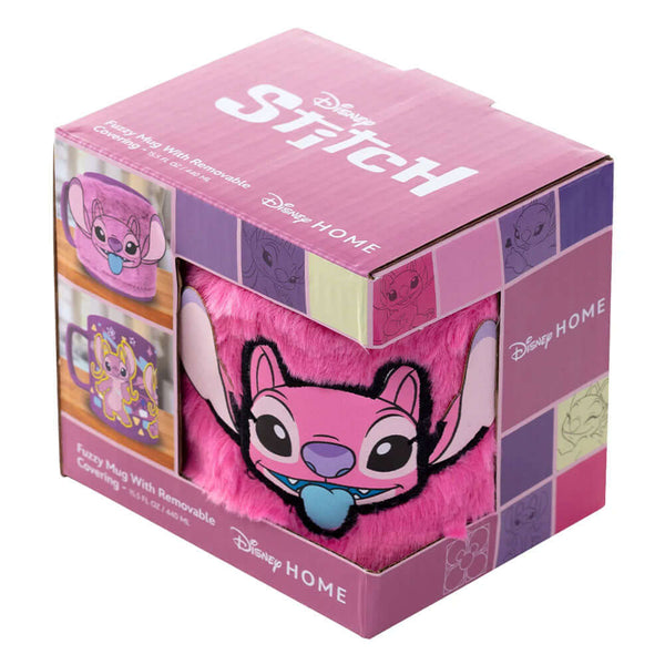 Lilo & Stitch Fuzzy Angel Mug LKT Sport Enjoy your drink with a touch of cuteness... this mug combines unique design along with a removable fluffy cover for added comfortThis pink pastel mug includes images of Angel dancing with her name across the topThe