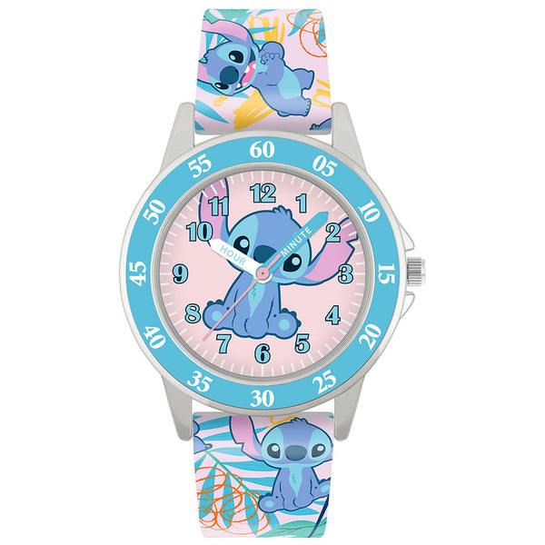 Lilo & Stitch Junior Time Teacher Watch LKT Sport Junior analogue watch with easy read numbers and time teacher handsFeaturing a Stitch dial in metal casingSilicone strap with traditional buckle fasteningManufacturer's 1 year guaranteeOfficial licensed pr