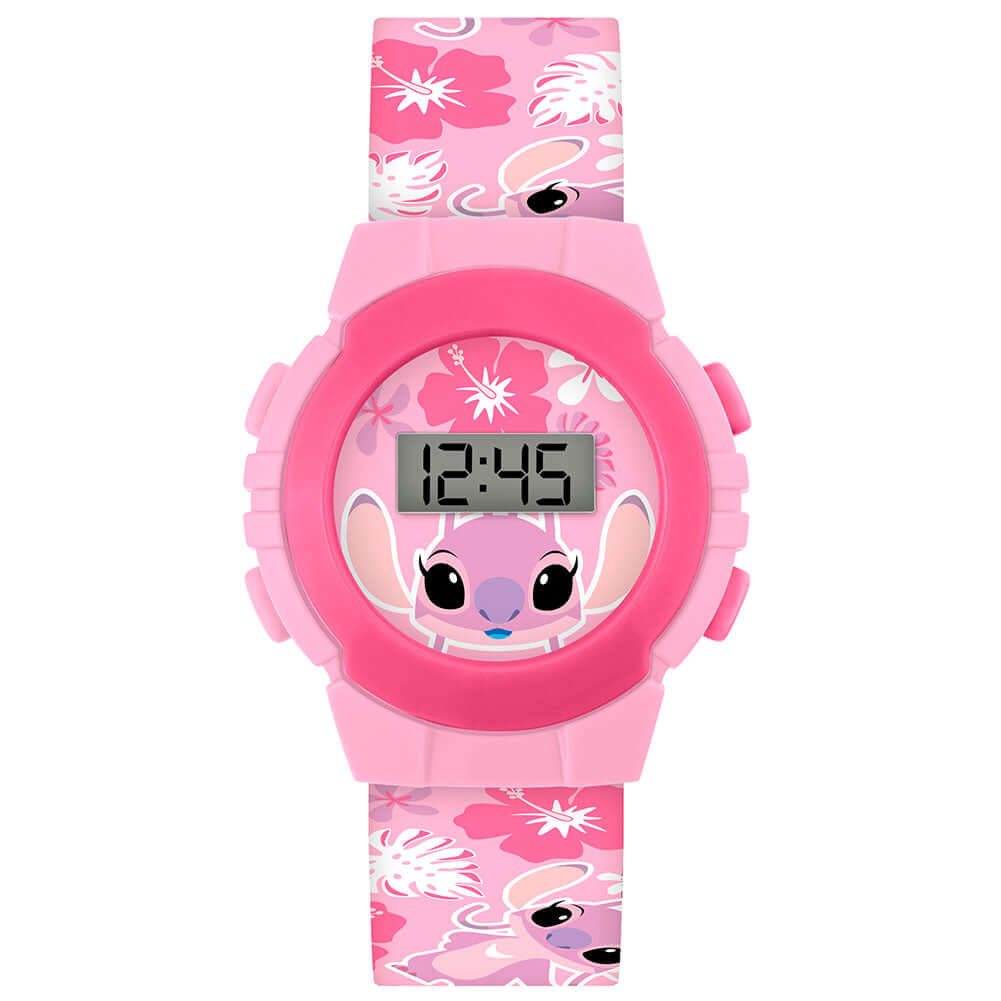 Lilo & Stitch Kids Digital Watch Angel LKT Sport Kids classic digital watchEasy to read display featuring Angel in the backgroundVibrant printed silicone strap with traditional buckle fasteningManufacturer's 1 year guaranteeOfficial licensed productSuitab