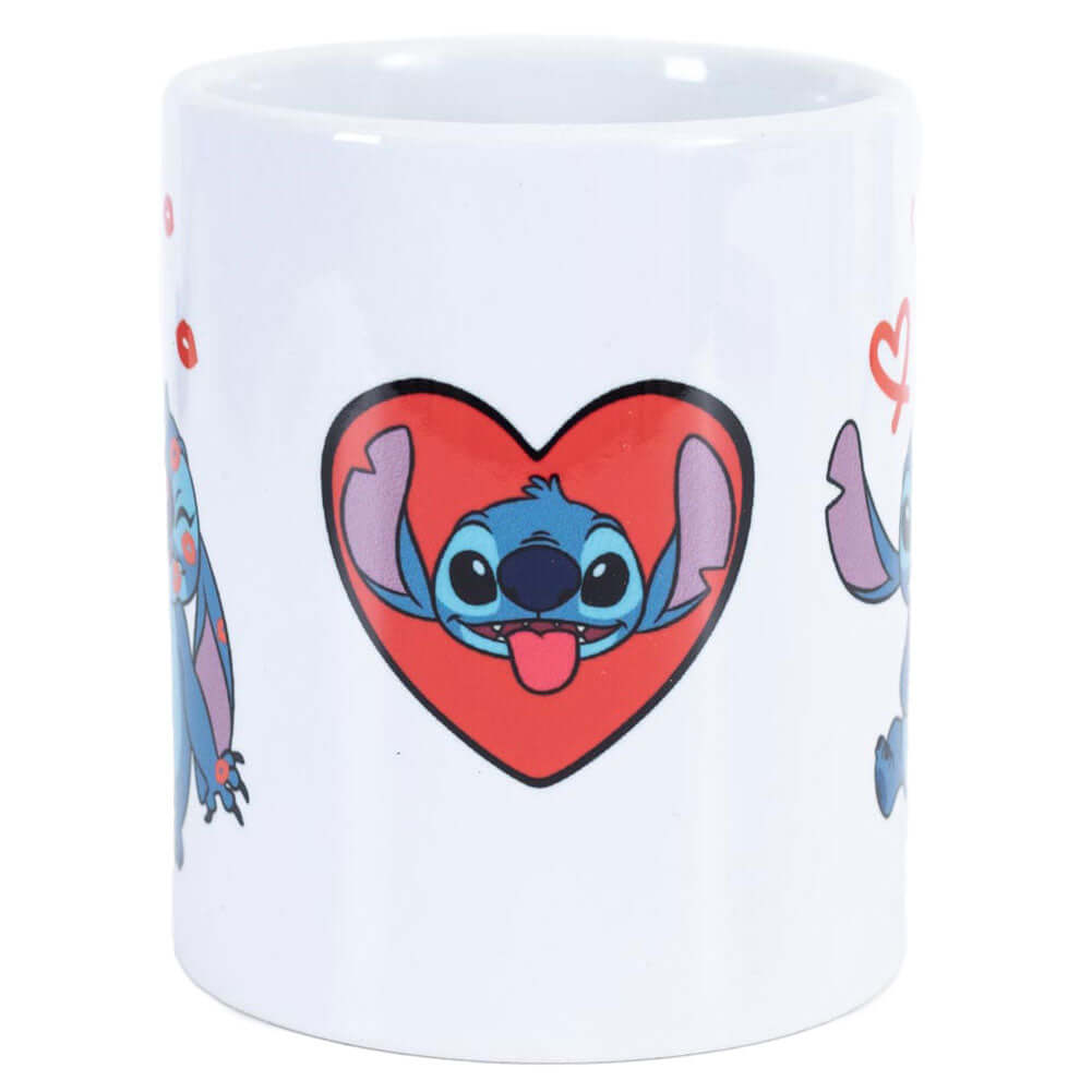 Lilo & Stitch Love Mug LKT Sport Ceramic everyday coffee mugFeatures several images of Stitch with love hearts surrounding himGlazed kiln fired finish with white handleOfficial Licensed MerchandiseApprox 315ml (11oz)Approx 9cm tall, 8cm in diameter Mugs