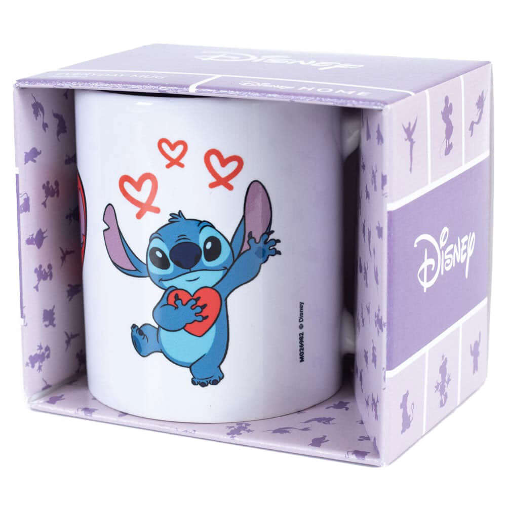 Lilo & Stitch Love Mug LKT Sport Ceramic everyday coffee mugFeatures several images of Stitch with love hearts surrounding himGlazed kiln fired finish with white handleOfficial Licensed MerchandiseApprox 315ml (11oz)Approx 9cm tall, 8cm in diameter Mugs