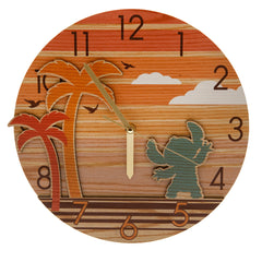 Lilo & Stitch Premium Wooden Wall Clock LKT Sport Entertainment>Movies>Lilo & Stitch
