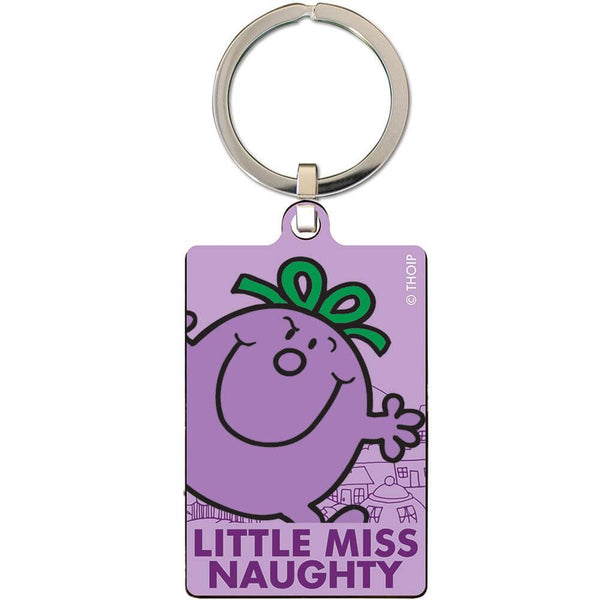 Little Miss Naughty Metal Keyring LKT Sport Bright, colourful and highly detailed metal keyringFront features a cartoon image of Little Miss NaughtyReverse features a character image with the text Little Miss NaughtyOfficial licensed productApprox 60mm x