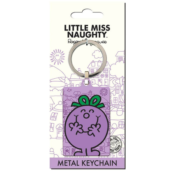 Little Miss Naughty Metal Keyring LKT Sport Bright, colourful and highly detailed metal keyringFront features a cartoon image of Little Miss NaughtyReverse features a character image with the text Little Miss NaughtyOfficial licensed productApprox 60mm x