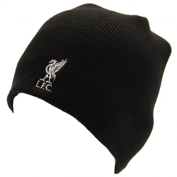 Liverpool FC Black Beanie LKT Sport Black dome style knitted hat Features a Liverpool FC embroidered crest Official licensed product One size fits all With a swing tag Beanies