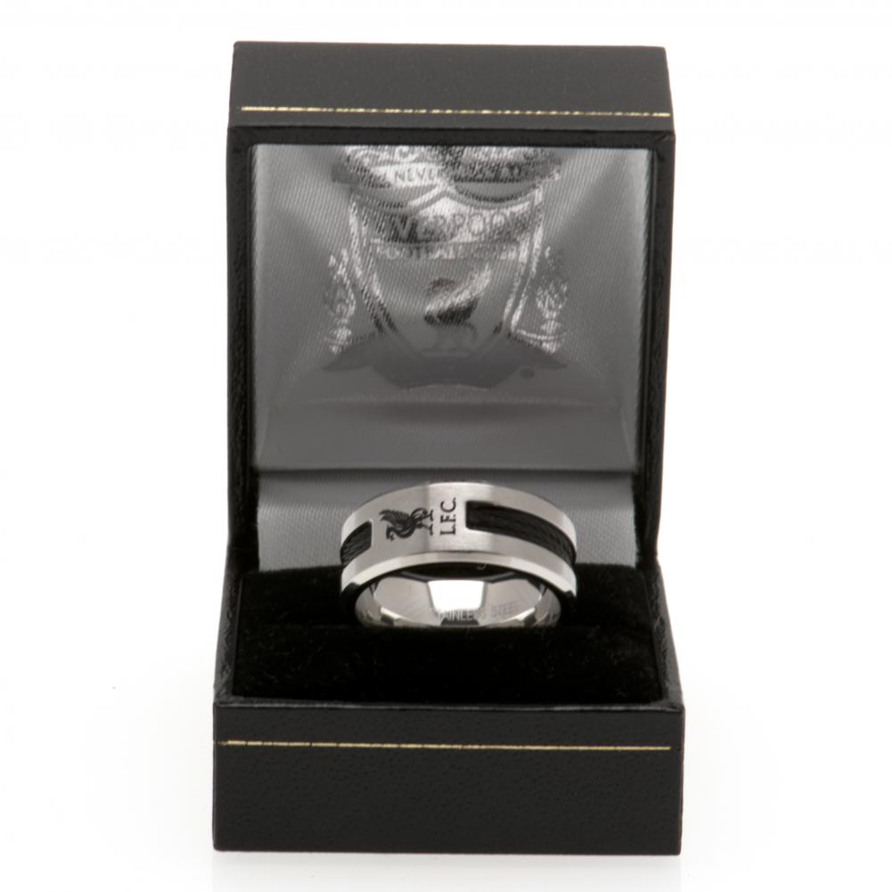 Liverpool FC Black Inlay Ring Small LKT Sport Football>Premier League>Liverpool FC Rings