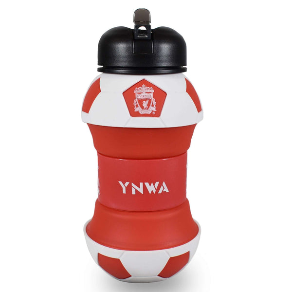 Liverpool FC Collapsible Football Drinks Bottle LKT Sport Collapsible football shaped drinks bottleFeaturing a white Liverpool crest and textScrew top lid with a handy carabiner clipOfficial licensed productApprox 550ml (oz)Approx 17cm tall when extended,