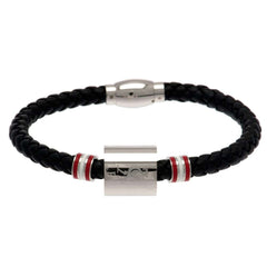 Liverpool FC Colour Ring Leather Bracelet LKT Sport Rope design bracelet made from genuine leatherBlack bracelet featuring stainless steel colour rings and an engraved club crestWith a stainless steel magnetic claspOfficial licensed productApprox 20cm x 0