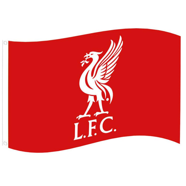 Liverpool FC Core Crest Flag LKT Sport Large 100% polyester supporters flag This classic design features a white Liverbird crest on a red background Perfect for any wall with ready to hang metal eyelets Official licensed product Approx 152cm x 91cm (5ft x