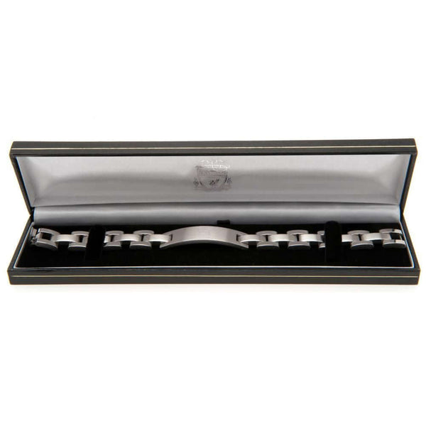 Liverpool FC Crest Stainless Steel Bracelet LKT Sport Classic design stainless steel link braceletFeaturing a club crest plateOfficial licensed productApprox 22cm x 1cm Bracelets