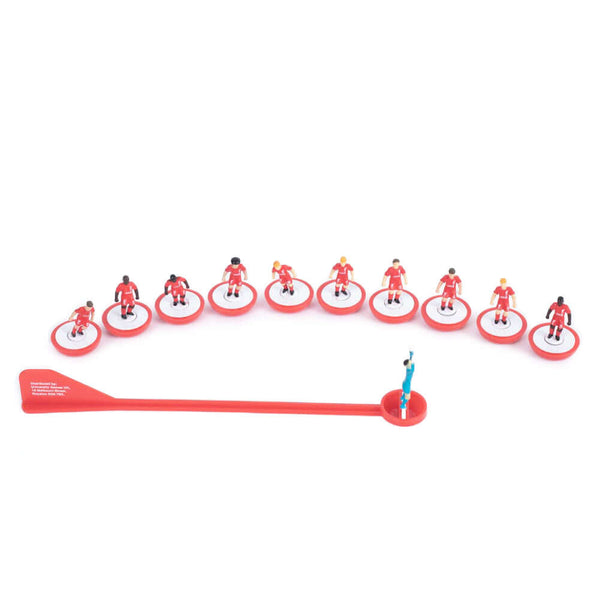 Liverpool FC Edition Subbuteo Main Game LKT Sport Subbuteo, the classic table football game is back.Featuring a new high quality pitch and re-engineered players with more strengthIncludes 1 Liverpool team, 1 opposition team, 2 goals, 1 ball and the pitchS