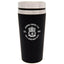 Liverpool FC Executive Travel Mug LKT Sport Stainless steel double-walled thermal travel mugMaintains the temperature of your drink for longerExecutive design finished with a matt black soft feelSilver rim screw top lid with slide close drinking holeOffic