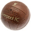 Liverpool FC Faux Leather Football LKT Sport Faux leather effect heritage football Featuring gold debossed print Liverpool crest and text 18 panel retro style ball with stitched feature Official licensed product Size 5 football Approx 69cm in circumferenc