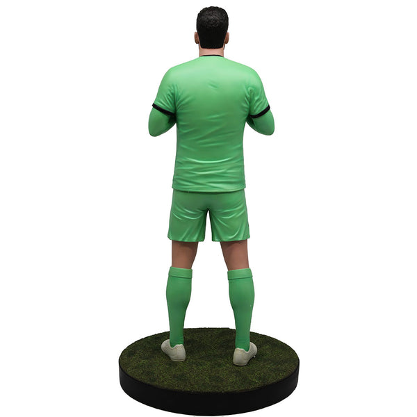 Liverpool FC Football's Finest Alisson Becker Premium 60cm Statue LKT Sport Football’s Finest premium resin statue of Alisson BeckerWearing the classic Liverpool goalkeeper kit paired with white football bootsDesign incorporates the football as the statue