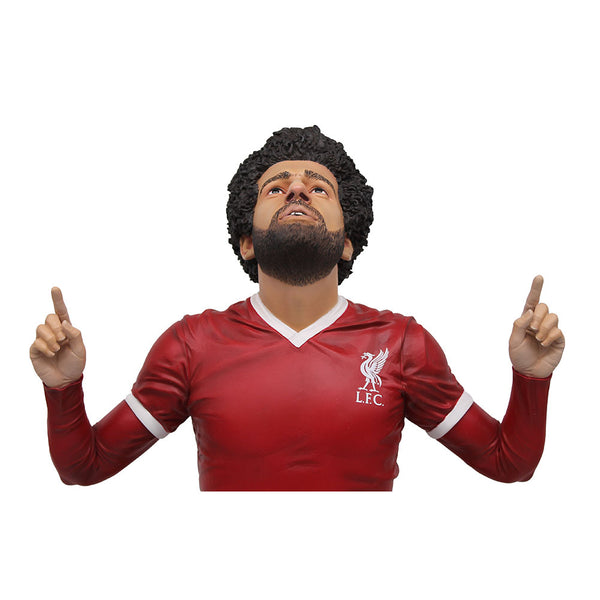 Liverpool FC Football's Finest Mohamed Salah Premium 60cm Statue LKT Sport Football’s Finest premium resin statue of Mohamed SalahWearing a classic red Liverpool home football kit paired with traditional yellow football bootsDesign is inspired by one of S