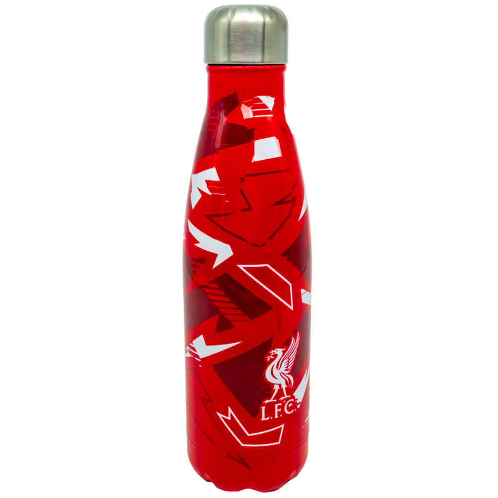 Liverpool FC Fragment Thermal Flask LKT Sport Stainless steel thermal vacuum flaskVibrant red and white fragment pattern with the LFC Liverbird crestMaintains the temperature of your drink for up to 24hrsWith a screw top lidOfficial licensed productApprox