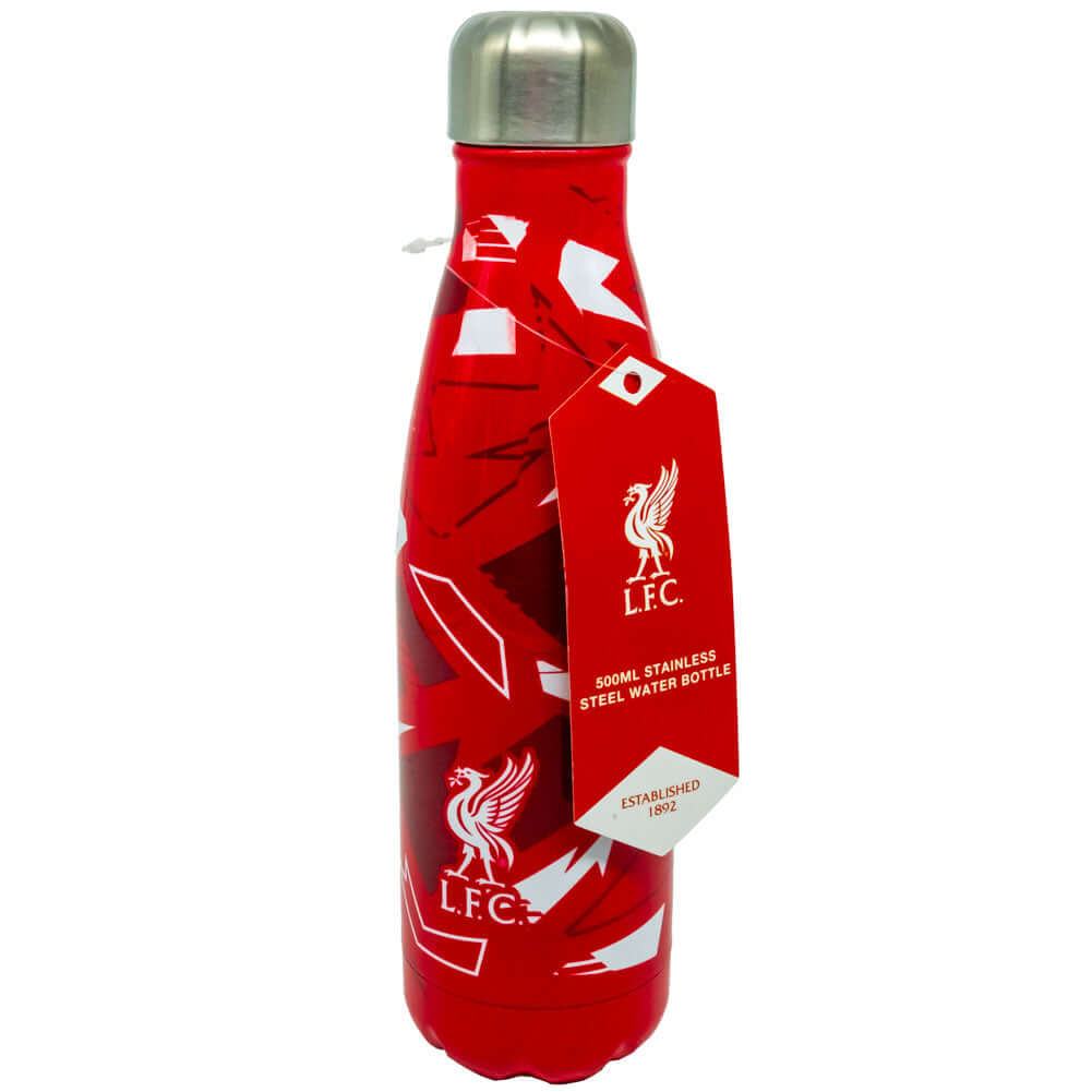 Liverpool FC Fragment Thermal Flask LKT Sport Stainless steel thermal vacuum flaskVibrant red and white fragment pattern with the LFC Liverbird crestMaintains the temperature of your drink for up to 24hrsWith a screw top lidOfficial licensed productApprox