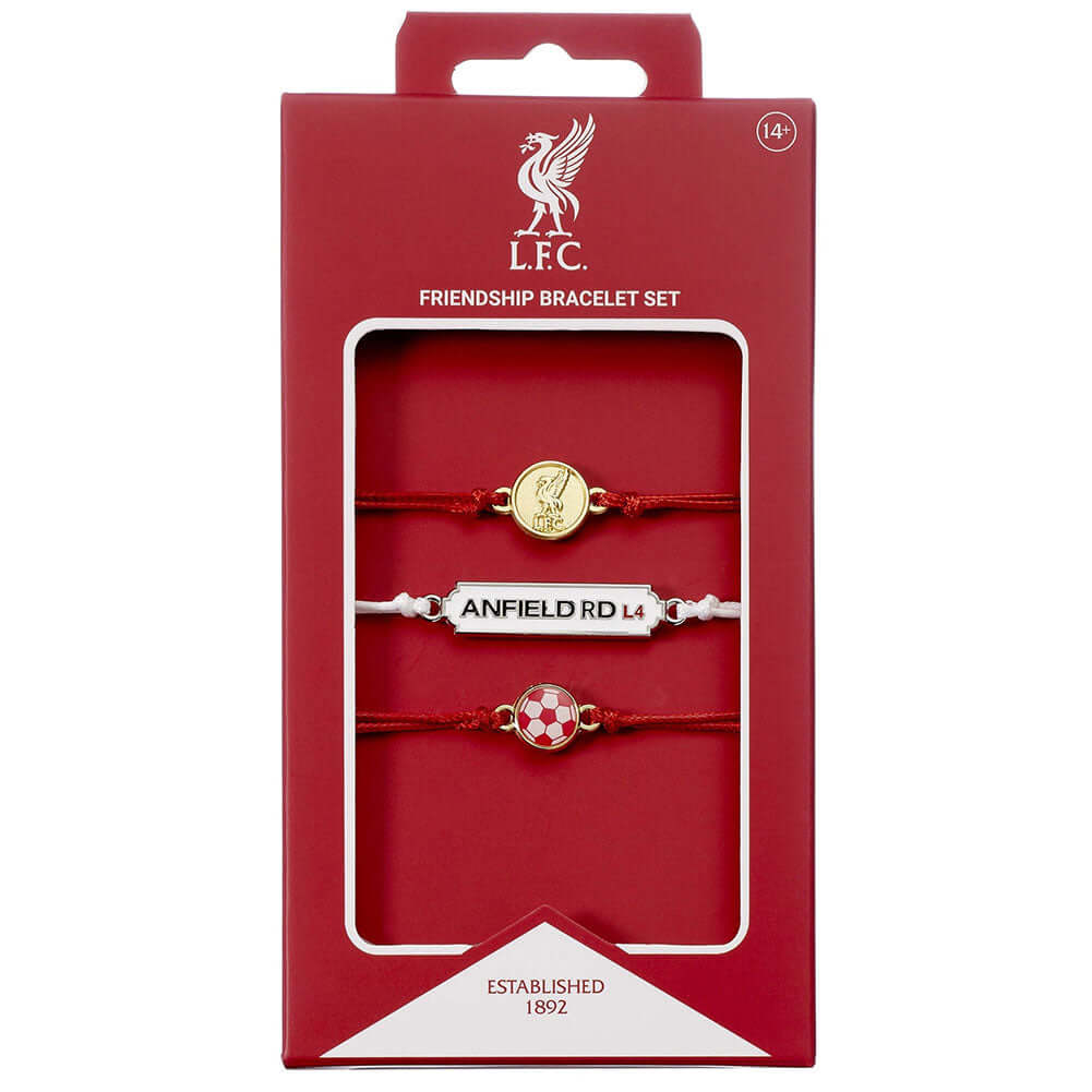 Liverpool FC Friendship Bracelet Set LKT Sport Set of three colourful and quaint friendship braceletsEach bracelet includes a bespoke Liverpool charmOfficial licensed productSuitable for ages 14+Approx 14cm with option to extend to 18cm Bracelets